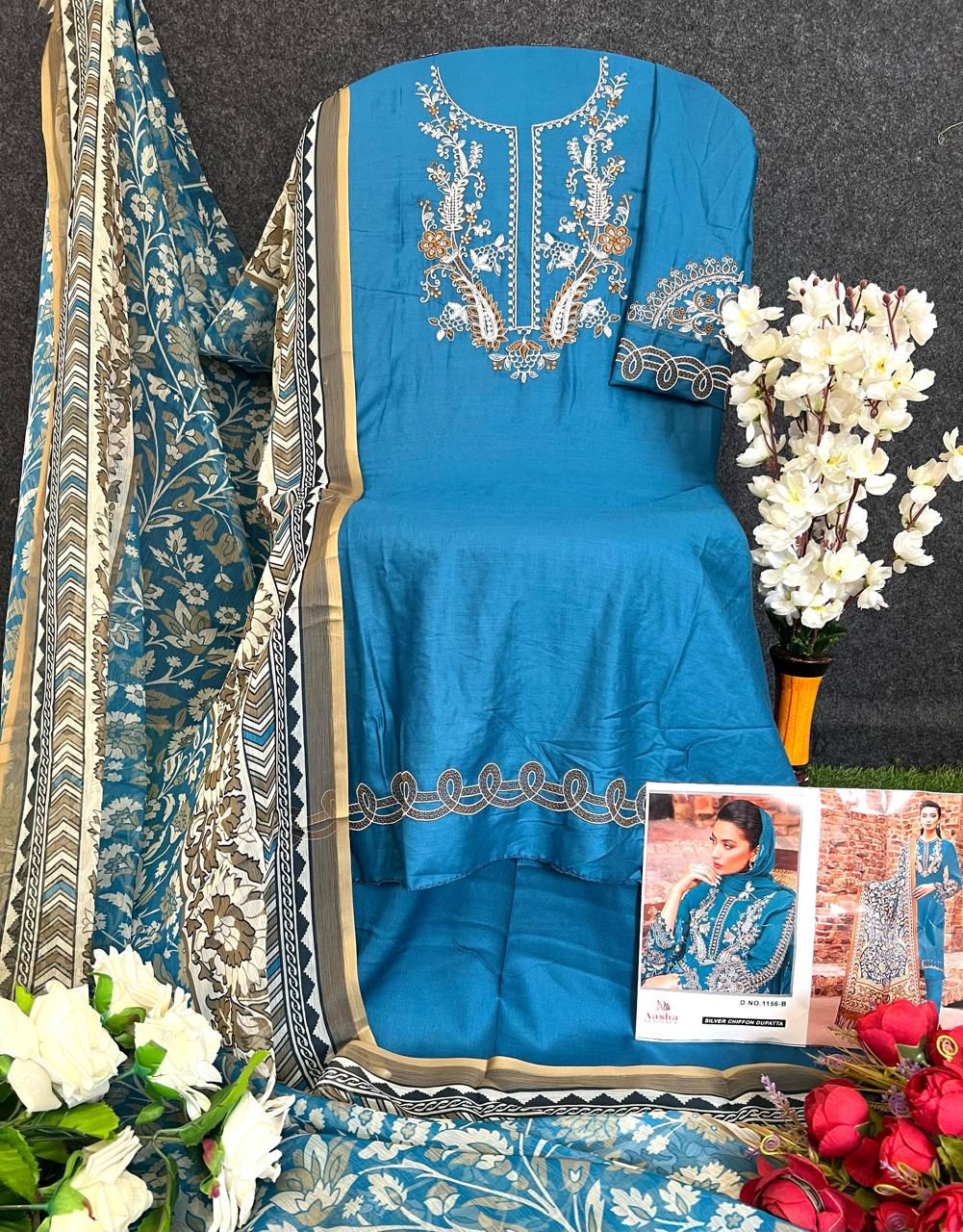 Aasha 1156 Rayon Embroidery Pakistani Suits Suppliers In Mumbai
